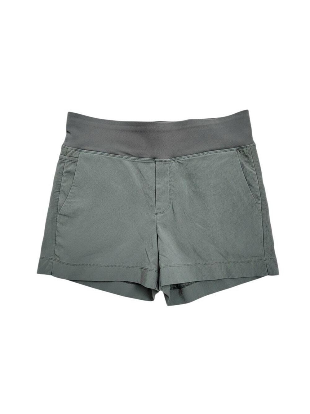 Athleta Olive Green Trekkie North Mid Rise Hiking Athletic Shorts Sz 8